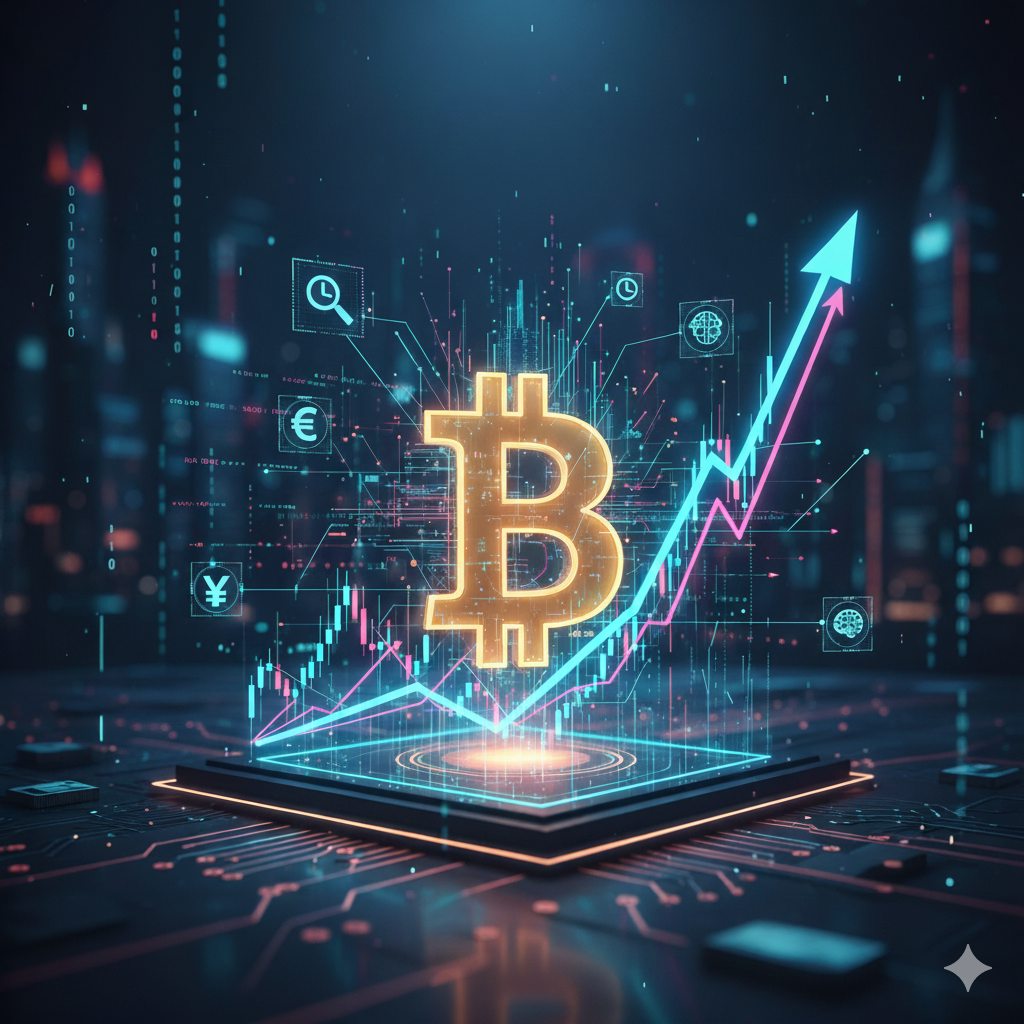 Graph showing Bitcoin price trends and predictions