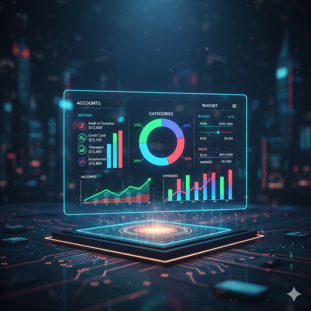 Dashboard of a personal finance tracking application